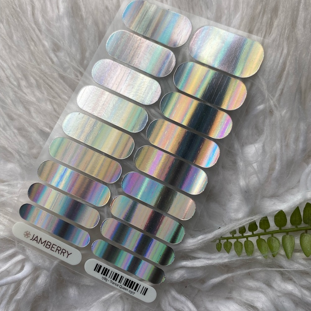 🪩 Full Sheet of Holographic Trance Queen Jamberry Nail Wrap Sheet